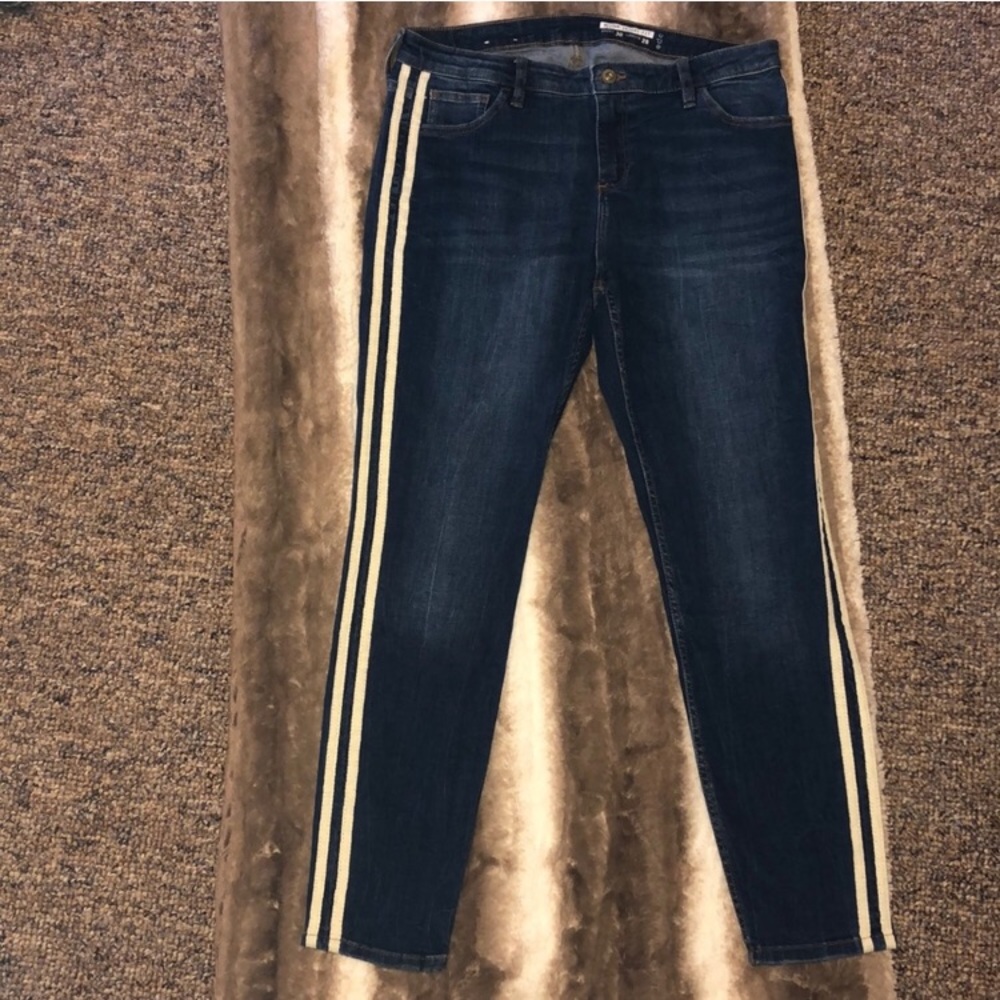 Sporty High Waisted Side Stripe Skinny Jeans - Picture 3 of 3